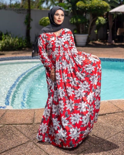 RED BOHO MAXI DRESS