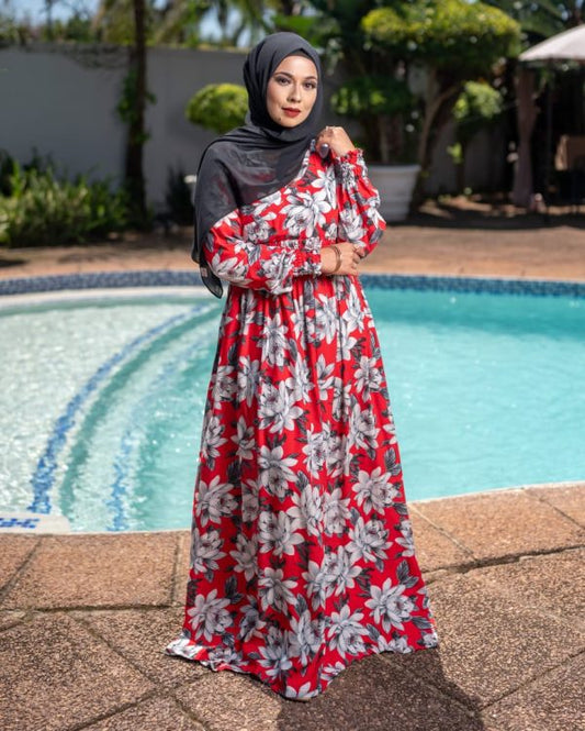 RED BOHO MAXI DRESS