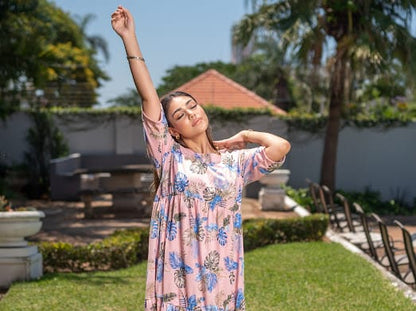 PINK MIDI 2 TIER DRESS
